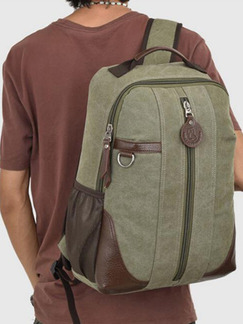 Green Canvas High-Capacity Leisure Shoulders Backpack Bag