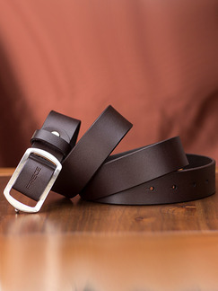 Brown Ratchet Genuine Leather and Metal Belt