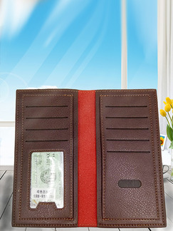 Brown Leatherette Credit Card Photo Holder Bifold Wallet
