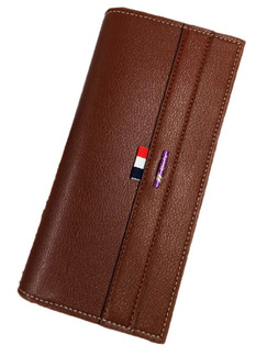 Brown Leatherette Credit Card Checkbook Bifold Wallet