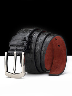 Black Ratchet Genuine Leather and Metal Belt
