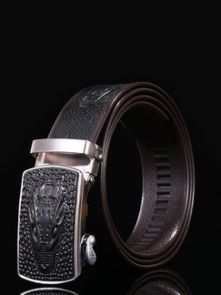 Black Slider Leather and Metal Belt