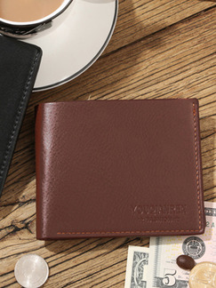 Brown Leatherette Credit Card Photo Holder Bifold Wallet