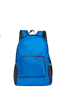 Blue Nylon Outdoor Foldable Shoulders Backpack Bag