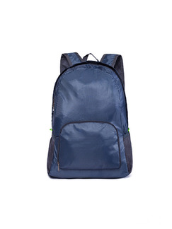 Navy Blue Nylon Outdoor Foldable Shoulders Backpack Bag