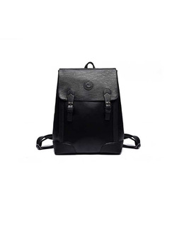Black Leather Business Leisure Shoulders Satchel Backpack Bag