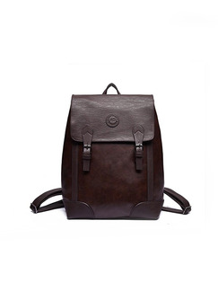 Brown Leather Business Leisure Shoulders Satchel Backpack Bag