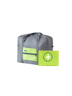 Green and Grey Polyester High-Capacity Portable Waterproof Foldable Weekender Luggage Bag