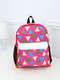 Purple Colorful Nylon Contrast Plaid School Shoulders Backpack Girl Bag
