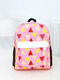 Pink Colorful Nylon Contrast Plaid School Shoulders Backpack Girl Bag
