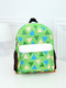 Green Nylon Contrast Plaid School Shoulders Backpack Boy Bag
