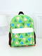 Green Nylon Contrast Plaid School Shoulders Backpack Boy Bag
