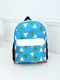 Sky Blue Nylon Contrast Plaid  School Shoulders Backpack Bag
