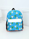 Sky Blue Nylon Contrast Plaid  School Shoulders Backpack Bag
