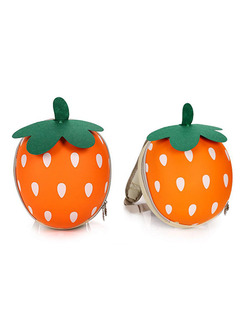 Orange and Green EVA Cartoon Shoulders Scale Strawberry Modelling Zip-Around Hard Shell Bag