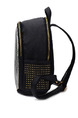 Silver Black Leatherette Metallic Backpack Bag