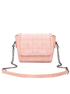 Pink Leather Quilted Chain Handle Shoulder Crossbody Bag On Sale