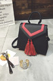 Black and Red Leatherette  Hand Shoulder Crossbody Bag