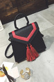 Black and Red Leatherette  Hand Shoulder Crossbody Bag