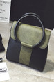 Black and Green Leatherette  Hand Shoulder Crossbody Bag