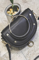 Black Leatherette Evening Hand Shoulder Crossbody Bag