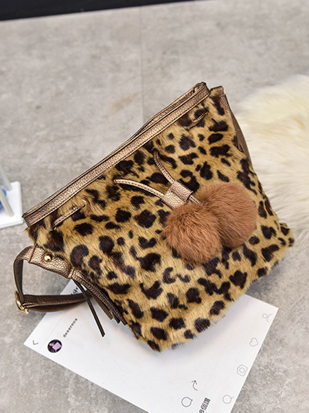 Leopard Cotton Drawstring Shoulder Crossbody Bag