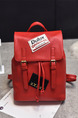 Red Leatherette  Backpack Bag