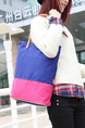 Blue and Pink Canvas Beach Shoulder Tote Bag