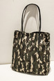 Black and Green Canvas Shopping Shoulder Tote Bag