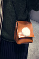 Brown Leatherette  Shoulder Crossbody Bag