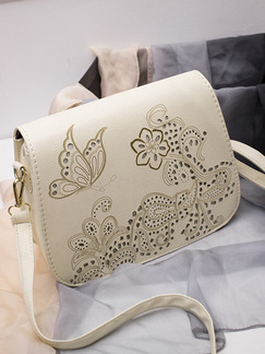 Cream Leatherette  Shoulder Crossbody Bag