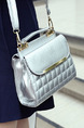 Silver Leatherette  Shoulder Crossbody Hand Bag