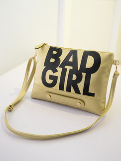 Golden Leatherette  Clutch Purse Shoulder Crossbody Bag