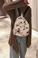 White Colorful Leather Located Printing Shoulders Backpack Bag