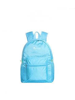 Blue Nylon Foldable Shoulders Backpack Bag