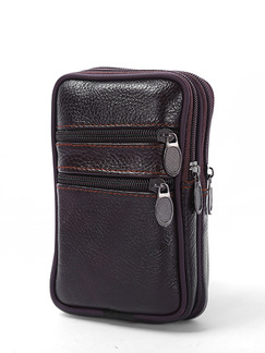 Brown Leather Commercial Casual Belt Messenger Men Bag