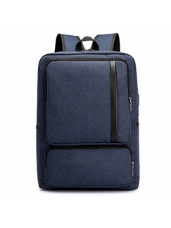 Blue Nylon USB Commercial Casual Backpack Men Bag