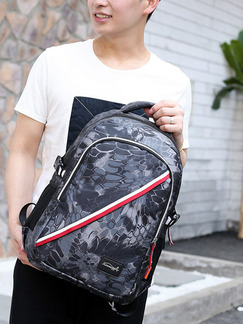 Grey and Black Nylon Waterproof Big Capacity  Backpack Men Bag