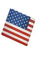 US-Flag Leather Fold One Level Short Wallet