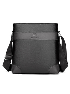 Black Leatherette Crossbody Shoulder Hand Men Bag