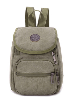 Army Green Canvas Outdoor Backpack Men Bag