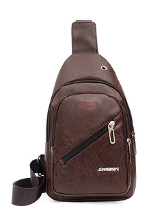 Brown Leatherette Crossbody Men Bag
