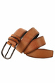 Orange Single Buckle Leather Men Belt