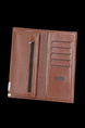 Brown Leatherette Credit Card Photo Holder Bifold Men Wallet