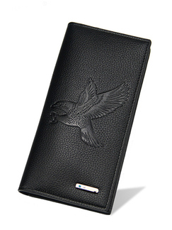 Black Leatherette Credit Card Photo Holder Bifold Men Wallet