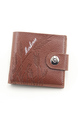 Brown Leatherette Credit Card Photo Holder Bifold Men Wallet