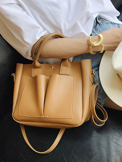 Brown Leatherette Shoulder Hand Bag
