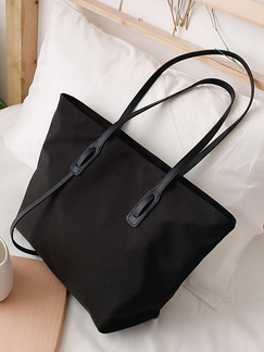 Black Leatherette Shoulder Hand Tote Bag