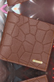 Brown Leatherette Credit Card Photo Holder Bifold Men Wallet