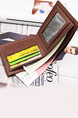 Brown Leatherette Credit Card Photo Holder Bifold Men Wallet